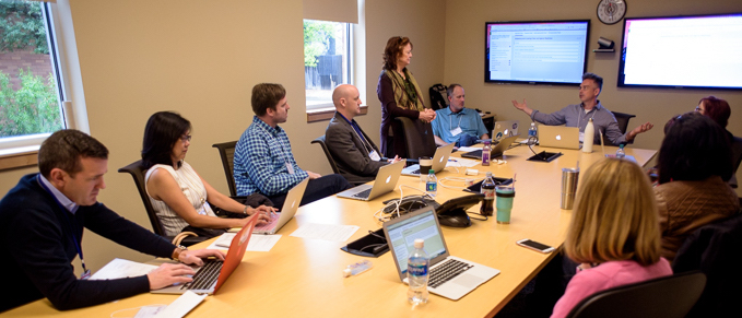 Group of people at conference table